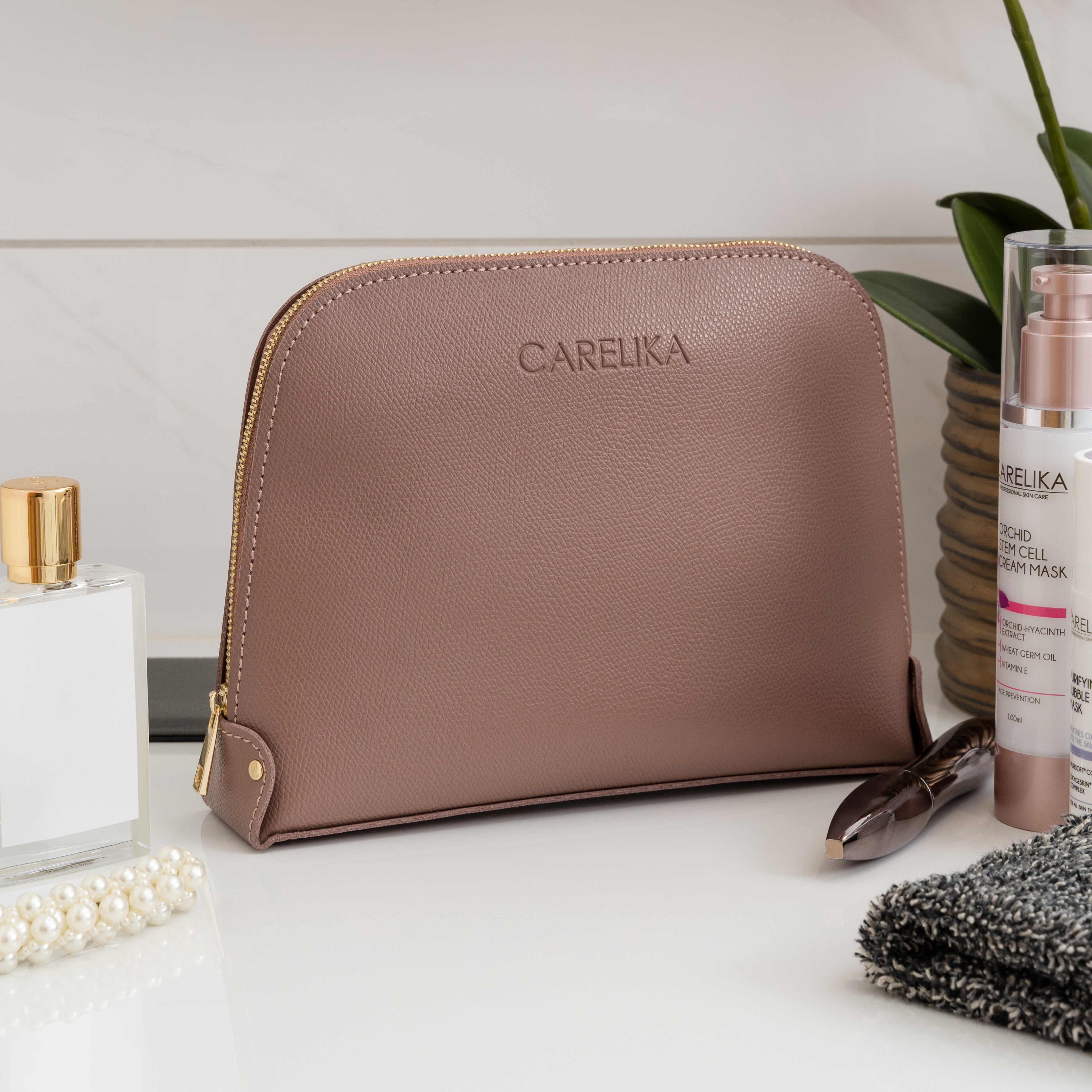 Carelika Beige Cosmetic Bag